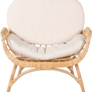 Moana, Udendørs 1-personers sofa, bambus by Venture Design (B: 78,5 cm. x L: 50 cm., Hvid/Natur)