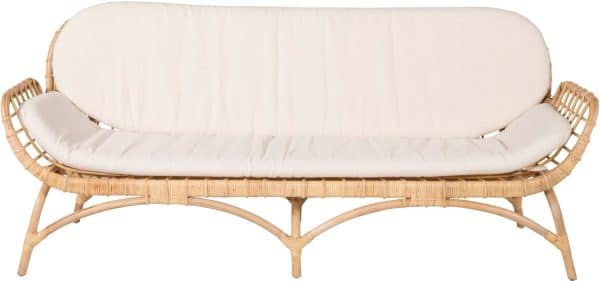Moana, Udendørs 2-personers sofa, bambus by Venture Design (B: 60 cm. x L: 180 cm., Hvid/Natur)