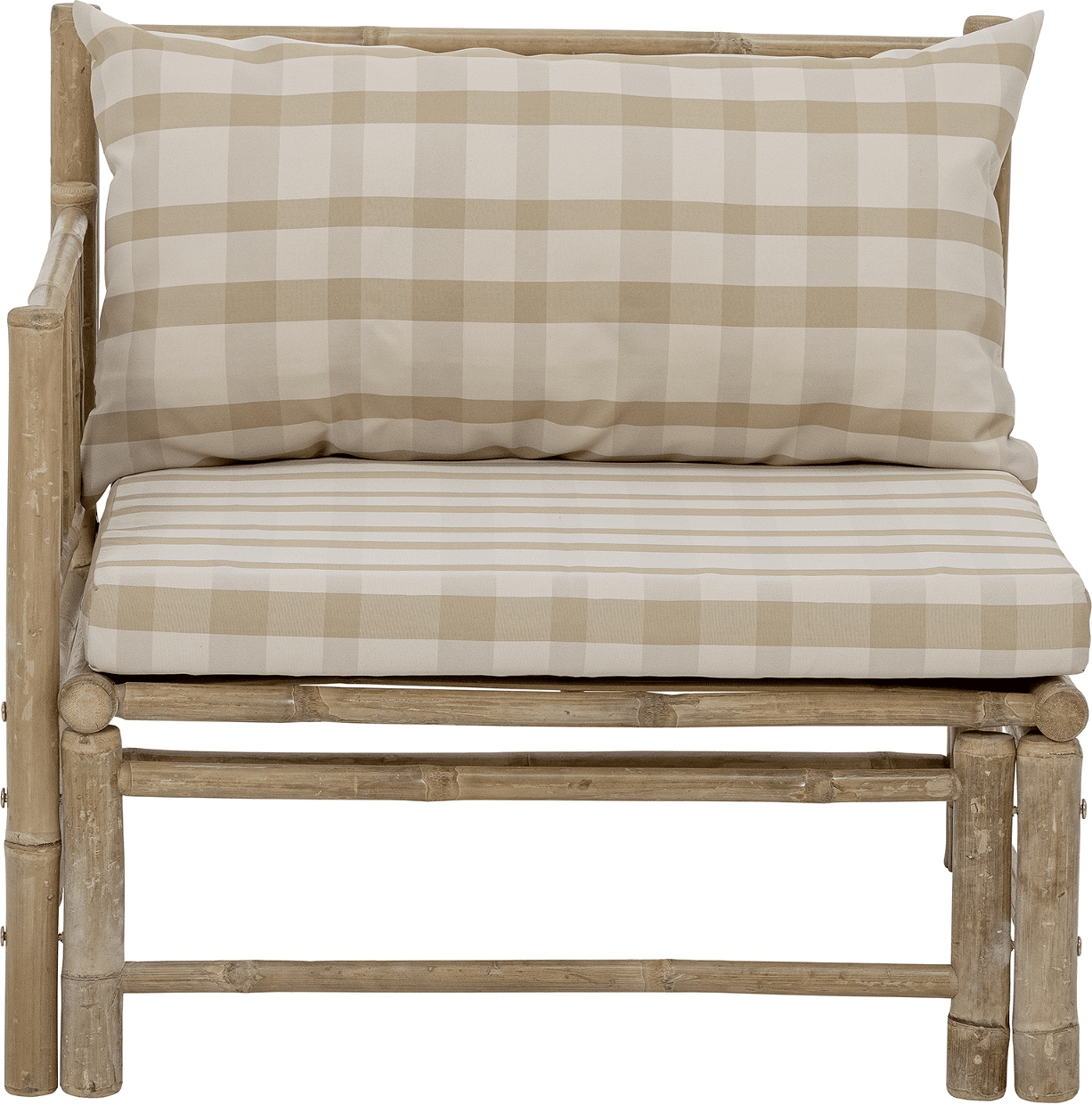 Udendørs loungesofa Bloomingville Korfu venstre hjørnesofa bambus natur H70xB76xL77 cm